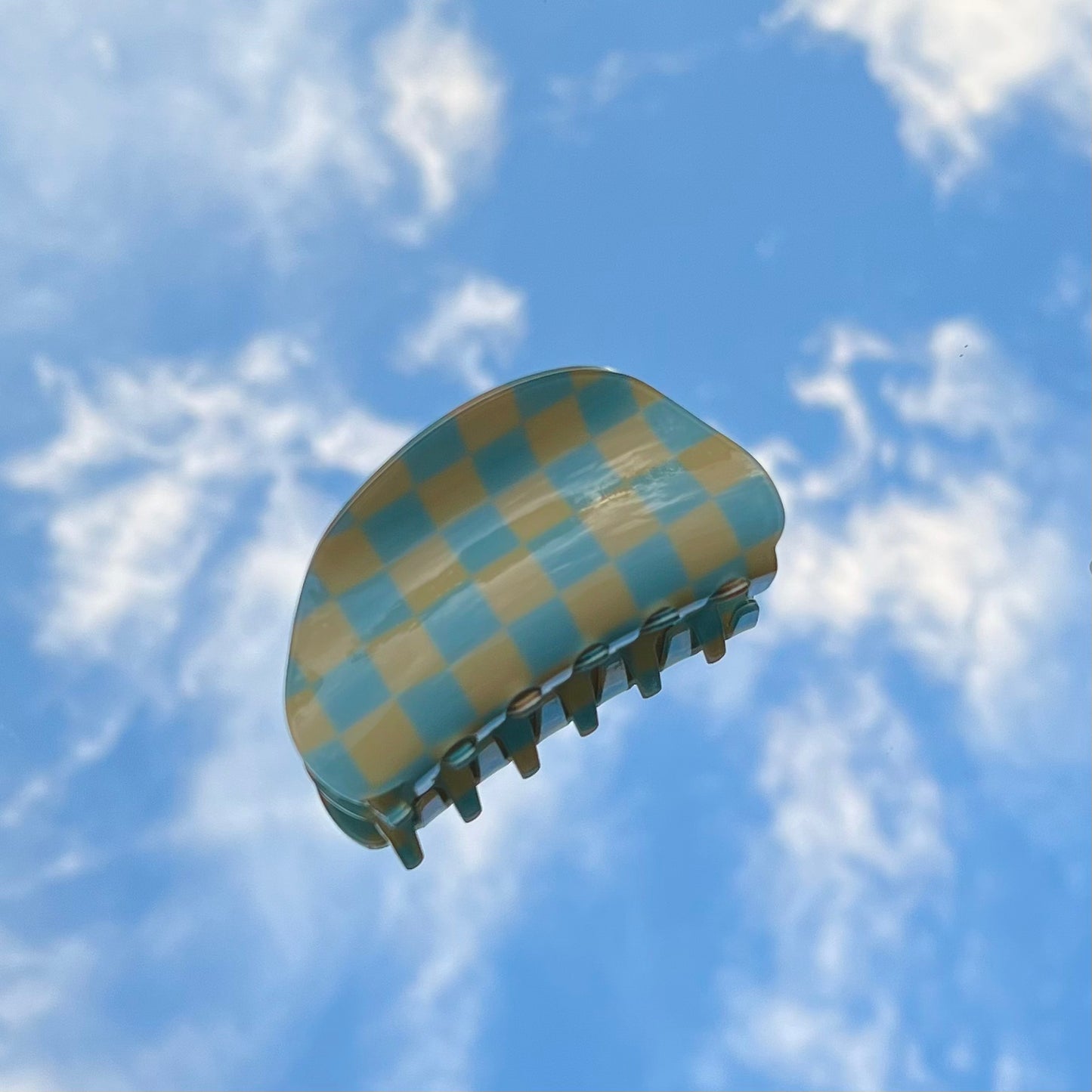 emilia clip in blue/yellow checkers