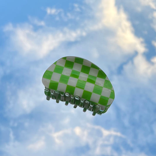 emilia clip in green checkers